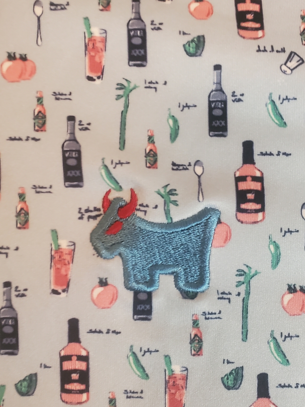 Peter Millar Scotty Cameron Light Blue Bloody Mary Junk Yard Dog Print Polo